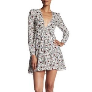 A.L.C. Multicolor Floral Long Sleeve Dress Lined Silk 6